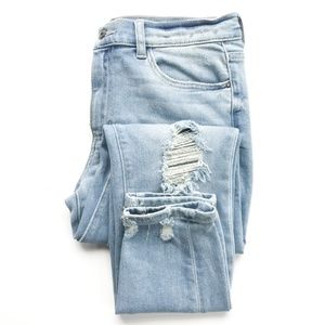 Light Wash Mid Rise Skinny Jeans